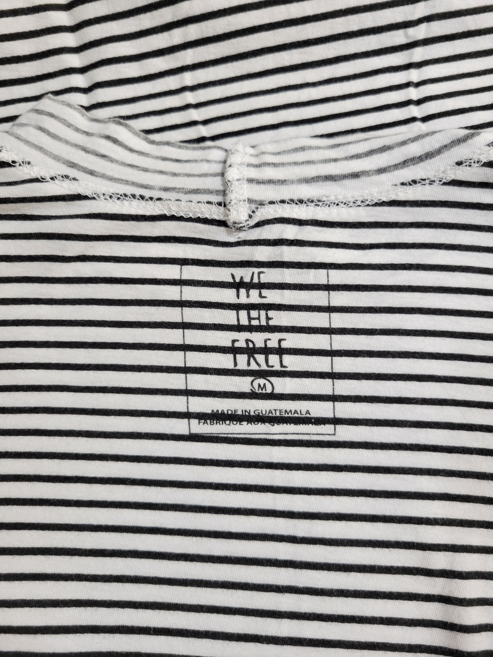 We the free (Women's M) "Inside Out" Cotton Striped Mock Neck 3/4 Sleeve Shirt - Picture 7 of 12